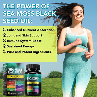 Sea Moss Black Seed Oil Ashwagandha Ginger - 2 Pack