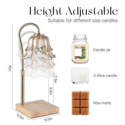 Dimmable Lily of the Valley Candle Warmer Lamp with Timer
