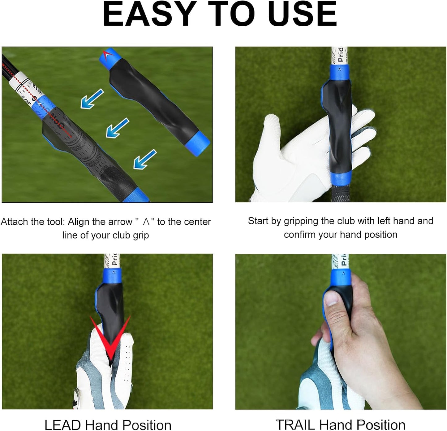 Golf Grip Trainer, Right or Left Handed Golf Training Aid for All Levels of Golfers - 2 Pack