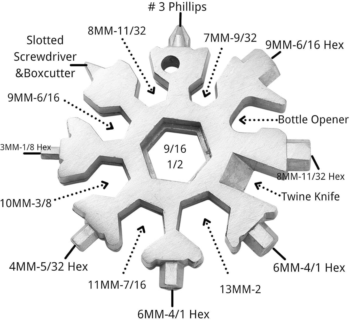 18 Tools. One Pocket-Sized Snowflake - 2 Pack