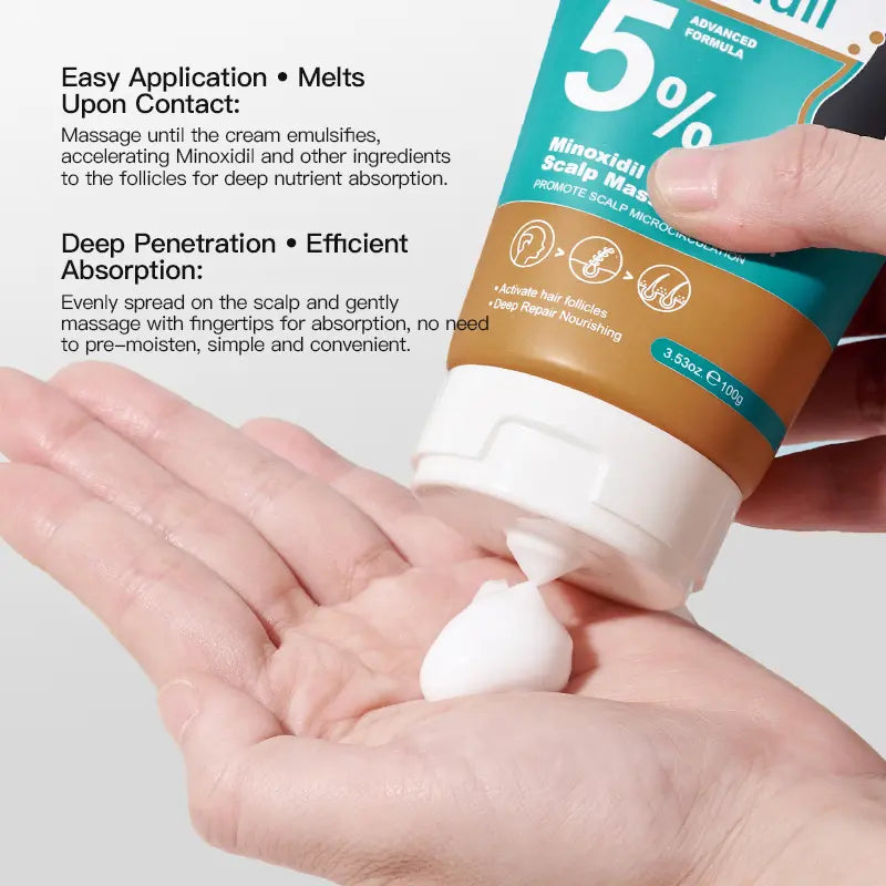 Advanced 5% Minoxidil Hair Regrowth & Scalp Revitalizing Massage Cream