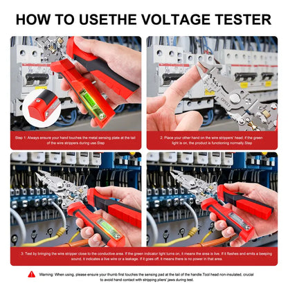 16-in-1 Multi-Functional Wire Stripper Pliers with Non-Contact Voltage Tester
