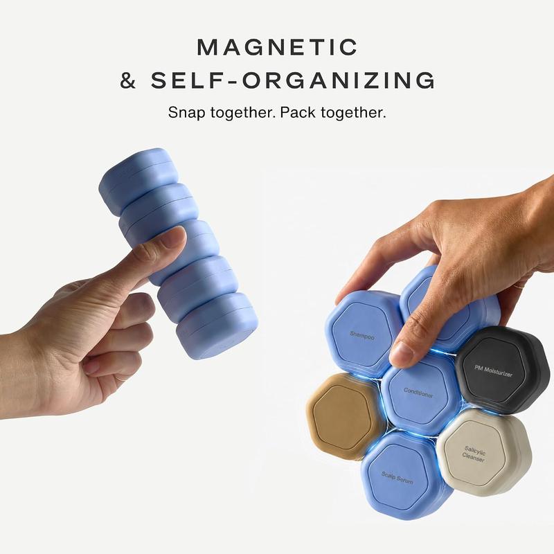 Magnetic Modular Hexagon Travel Jars - Leakproof & TSA-Approved