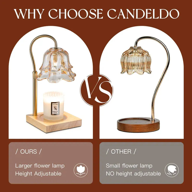 Dimmable Lily of the Valley Candle Warmer Lamp with Timer