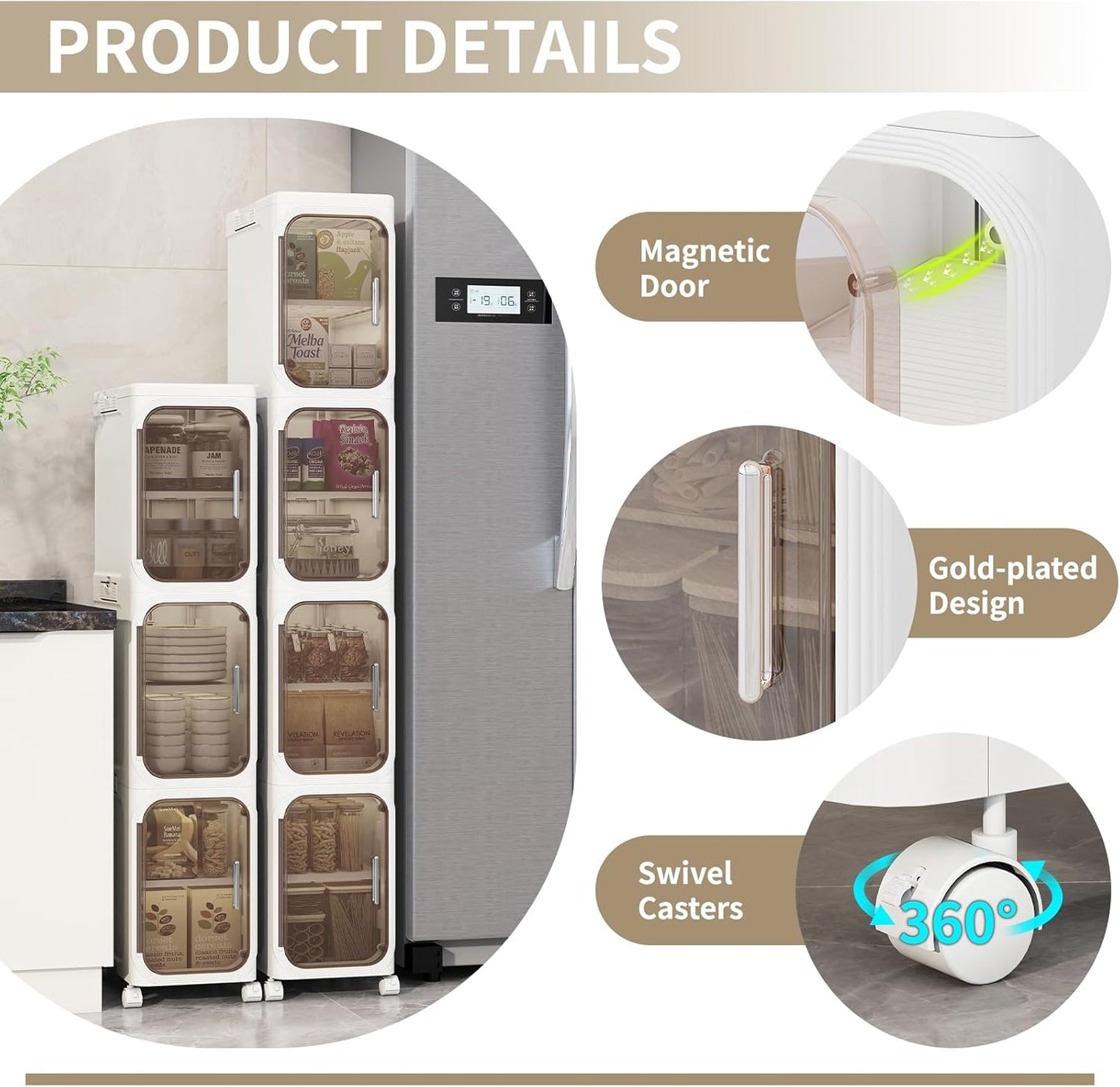 Maximize Your Small Spaces With This Foldable Four Tier Narrow Cabinet