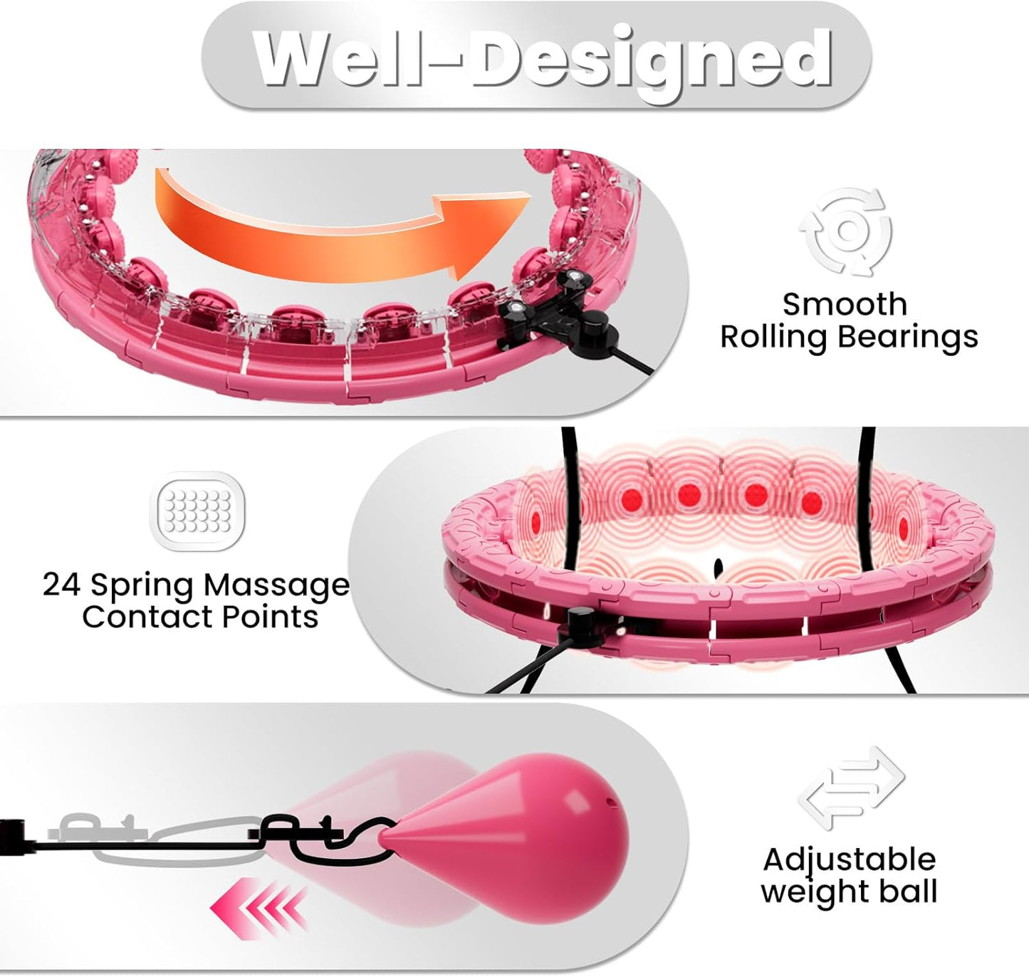 Sculpt Your Waist Effortlessly with the 360° Silent Smart Weighted Hoop