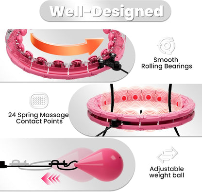 Sculpt Your Waist Effortlessly with the 360° Silent Smart Weighted Hoop
