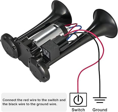 130dB Ultra-Loud Dual Air Horn Kit with Upgraded Compressor