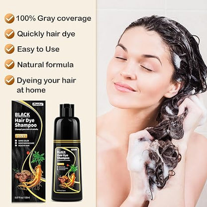 3-in-1 Herbal Hair Dye Shampoo: 10-Min Magic to Reverse Gray Hair Naturally