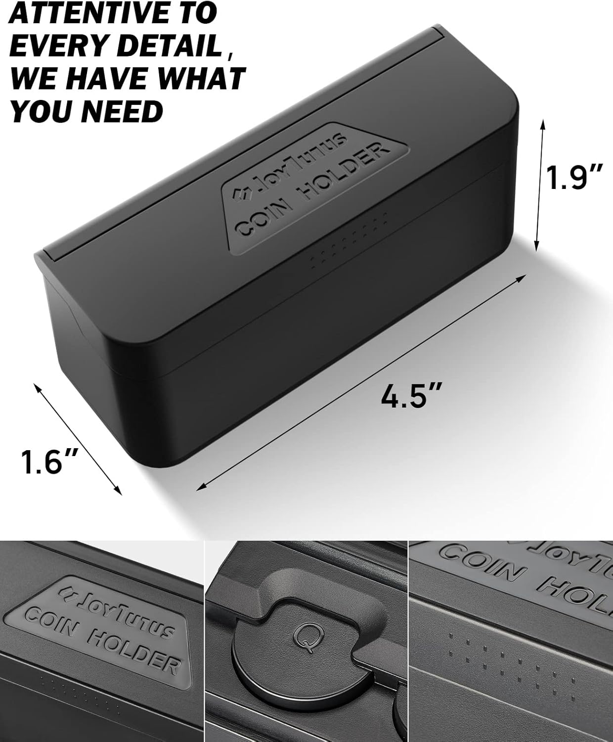 Universal Compact Car Coin Organizer with Protective Flip Lid