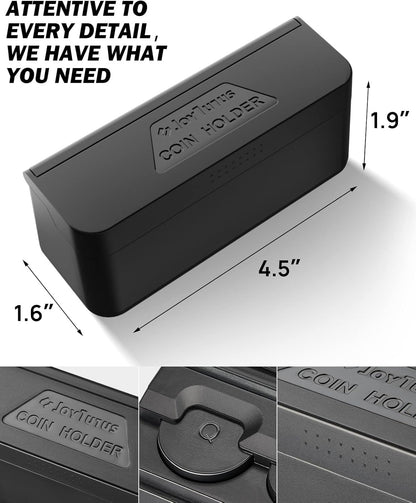 Universal Compact Car Coin Organizer with Protective Flip Lid