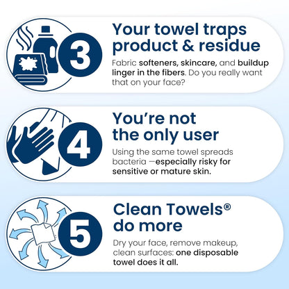 XL Bio-Based Disposable Face Towels for Sensitive Skin