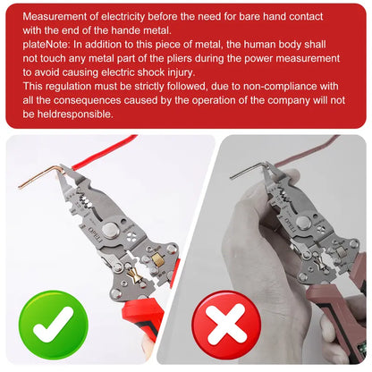 16-in-1 Multi-Functional Wire Stripper Pliers with Non-Contact Voltage Tester