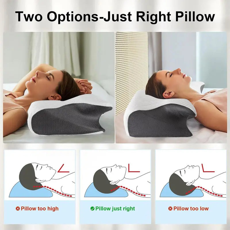 Ergonomic Cervical Contour Memory Foam Pillow for Neck & Shoulder Pain Relief