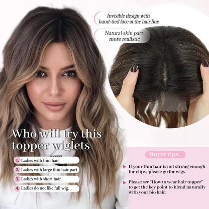 Get Instant Volume & Flawless Blending Wavy Hair Topper In 3 Seconds