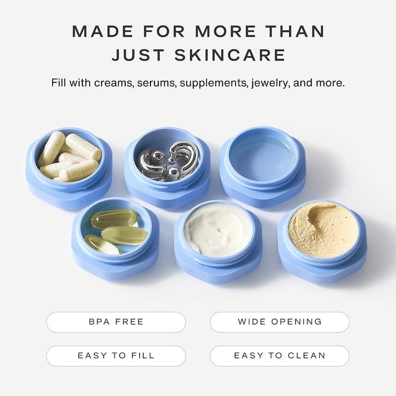 Magnetic Modular Hexagon Travel Jars - Leakproof & TSA-Approved