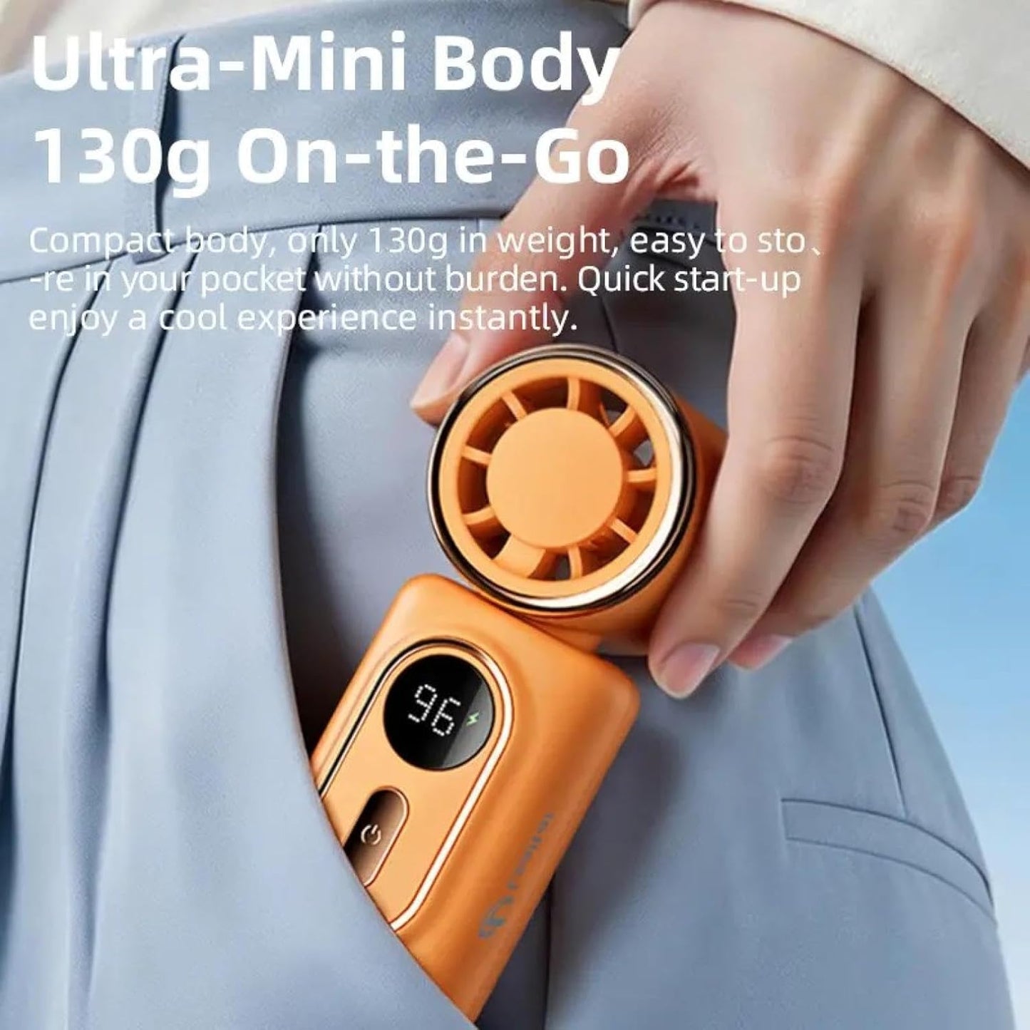3-in-1 Hands-Free Cooling: Neck, Handheld & Desktop Fan.