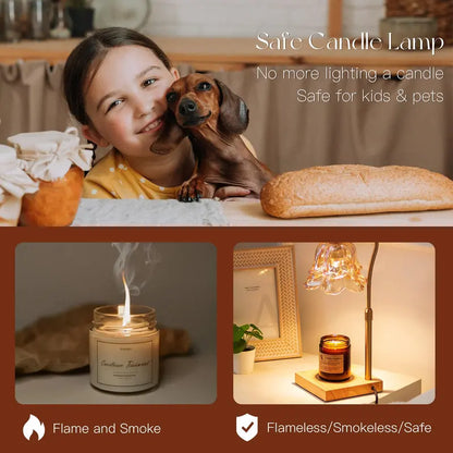 Dimmable Lily of the Valley Candle Warmer Lamp with Timer