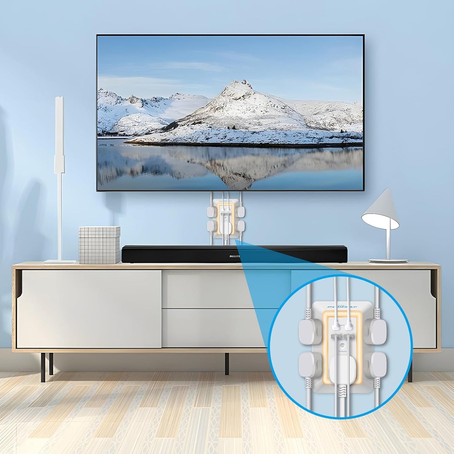 9-in-1 Multi-Plug Outlet Extender with 4 USB Ports & Smart Night Light