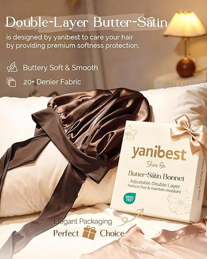 Wake Up to Salon-Perfect Hair: The Ultimate Double-Layer Silk Satin Bonnet