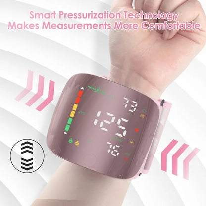 Portable Wrist Blood Pressure Monitor with Smart Voice Broadcast