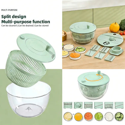 3-in-1 Ultimate Salad Master – Wash, Slice, and Spin-Dry in One Bowl