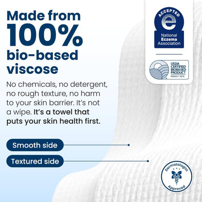 XL Bio-Based Disposable Face Towels for Sensitive Skin
