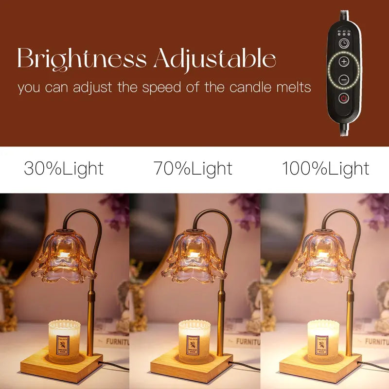 Dimmable Lily of the Valley Candle Warmer Lamp with Timer