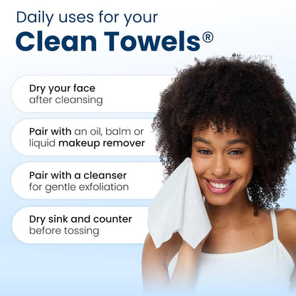 XL Bio-Based Disposable Face Towels for Sensitive Skin