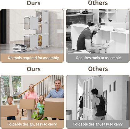 Maximize Your Small Spaces With This Foldable Four Tier Narrow Cabinet