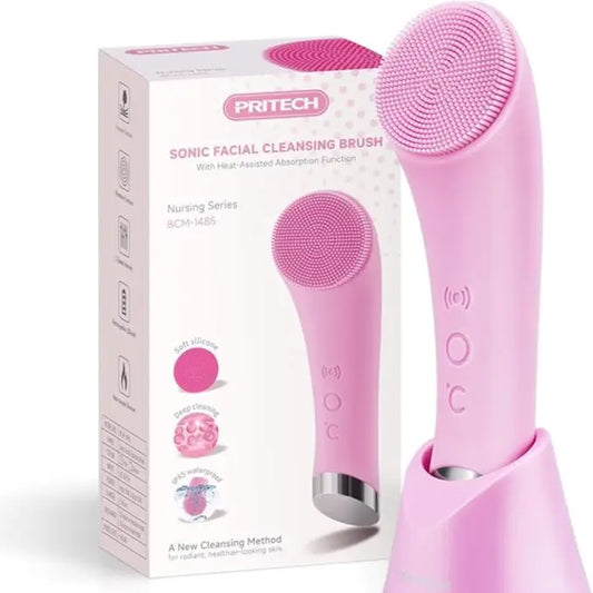4-in-1 Sonic Facial Cleansing Brush – Heatable Silicone Scrubber for Deep Pore Detox & Massage