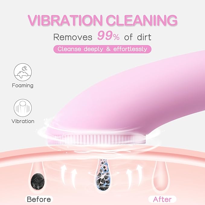 4-in-1 Sonic Facial Cleansing Brush – Heatable Silicone Scrubber for Deep Pore Detox & Massage