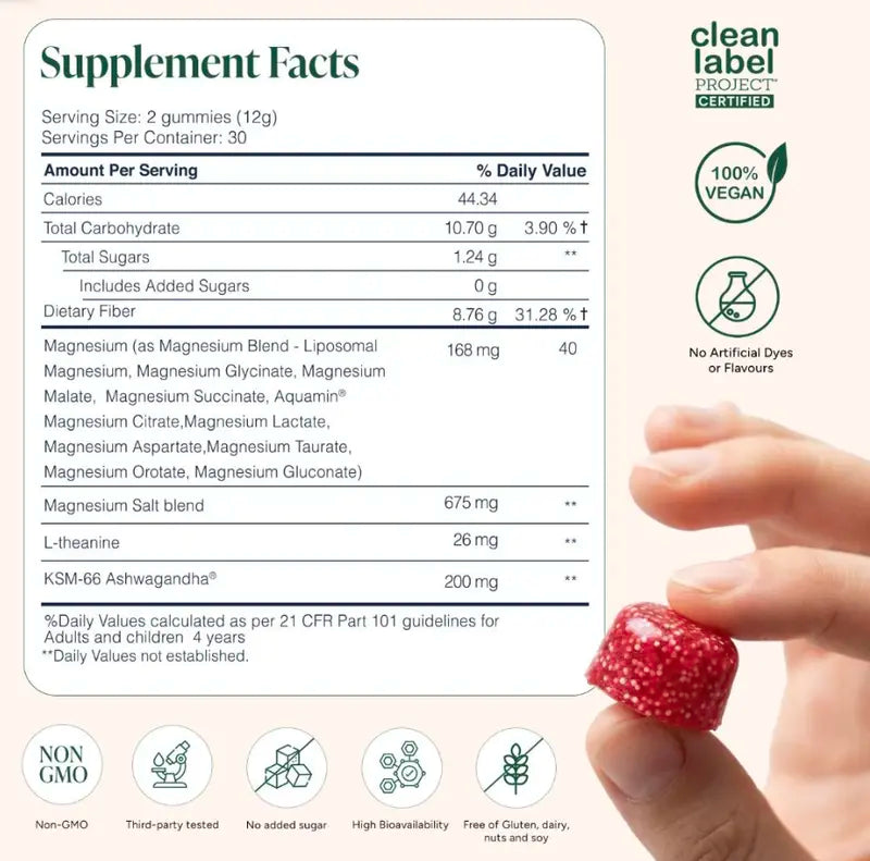 Deep Calm Liposomal Magnesium & KSM-66® Ashwagandha Gummies