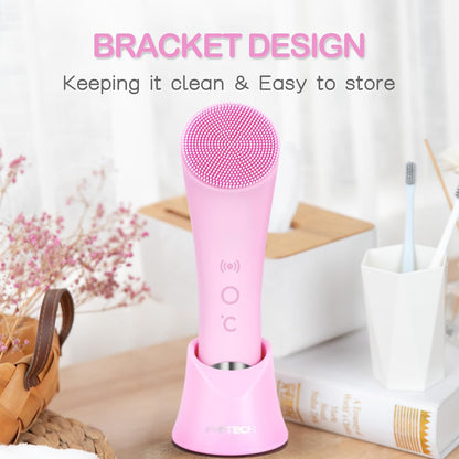 4-in-1 Sonic Facial Cleansing Brush – Heatable Silicone Scrubber for Deep Pore Detox & Massage