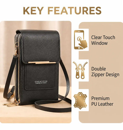 Touchscreen Crossbody Phone Bag – Instant Touch Access & All-in-One Compact Storage