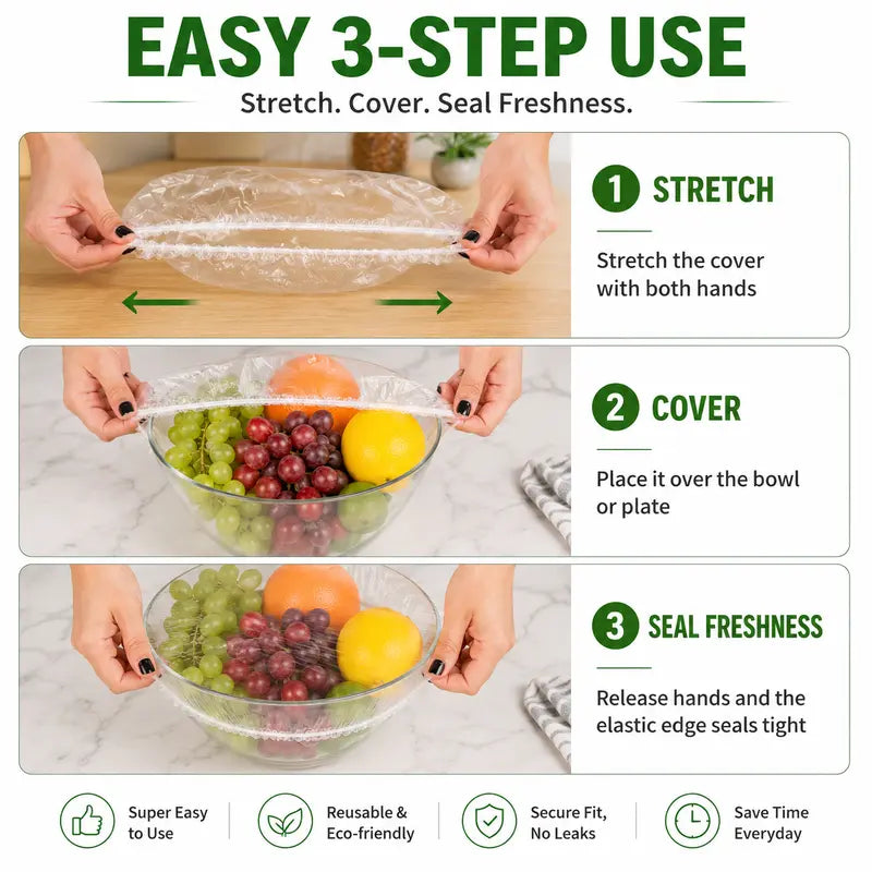 Instant Elastic Stretch Food Covers for Fresh Storage | Buy one, get two free