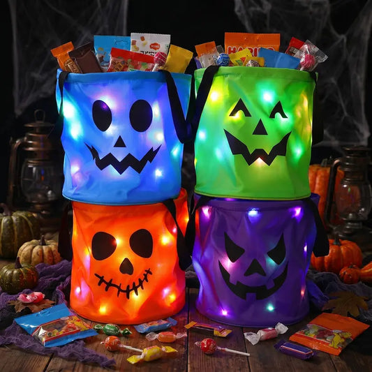 LED Light-Up Halloween Trick or Treat Candy Bucket