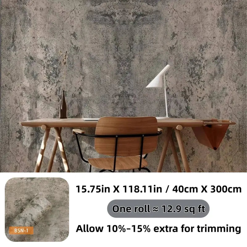 Industrial Peel and Stick Concrete Wallpaper & Self-Adhesive Wall Mural