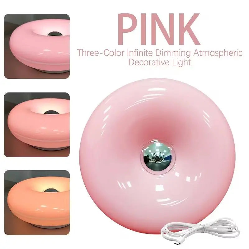 Cozy Orange Donut Cordless Rechargeable Mood Lamp