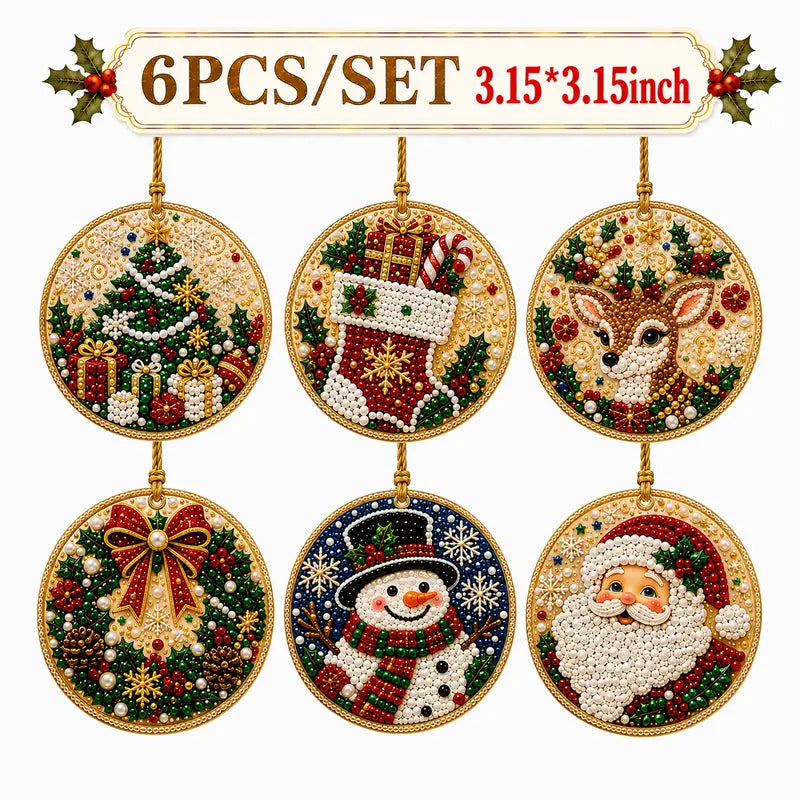 5D Diamond Painting Christmas Ornaments - DIY Holiday Tree Decor Kit