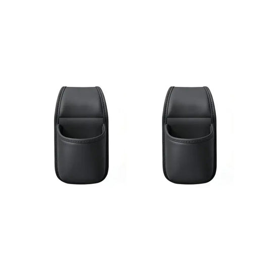 Universal Leather Car Door Side Organizer Box - Double Layer Phone & Glasses Pocket