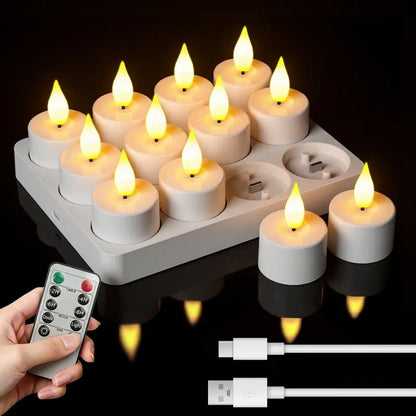 Realistic Rechargeable Flameless Tea Light Candles