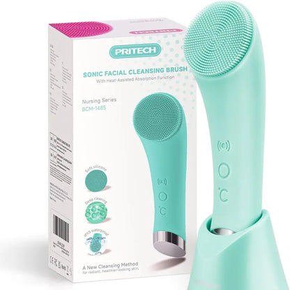 4-in-1 Sonic Facial Cleansing Brush – Heatable Silicone Scrubber for Deep Pore Detox & Massage