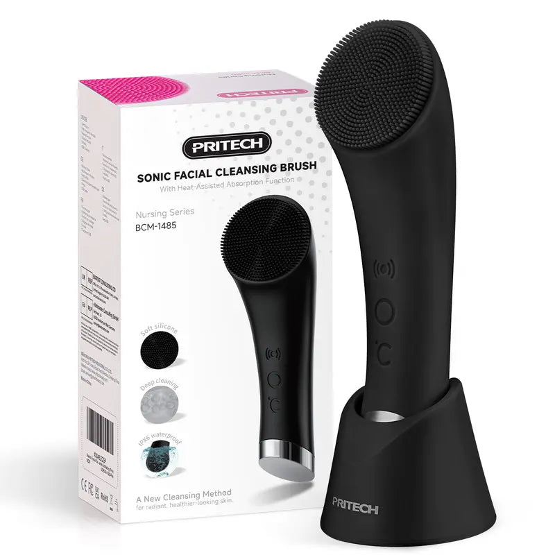 4-in-1 Sonic Facial Cleansing Brush – Heatable Silicone Scrubber for Deep Pore Detox & Massage
