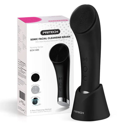 4-in-1 Sonic Facial Cleansing Brush – Heatable Silicone Scrubber for Deep Pore Detox & Massage