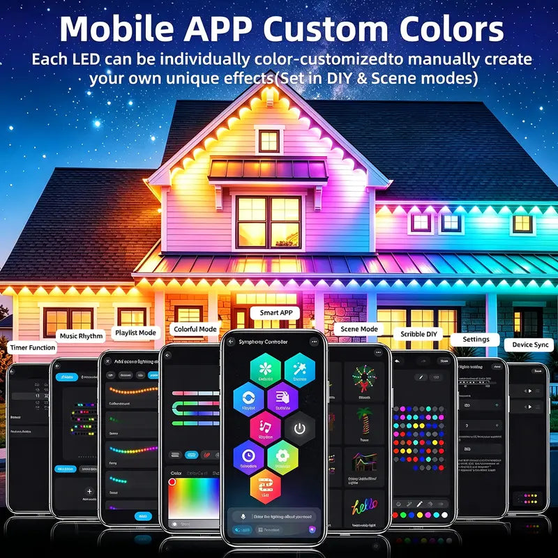 Transform Homes With Vivid RGBIC Outdoor Eave Lights