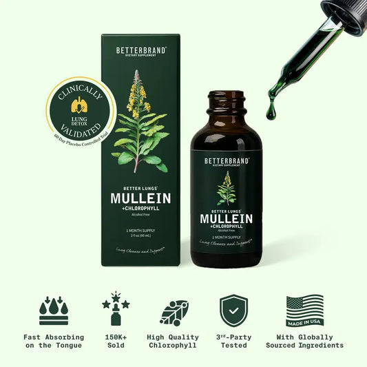 Natural Respiratory Support & Lung Detox - Mullein Leaf & Chlorophyll Drops