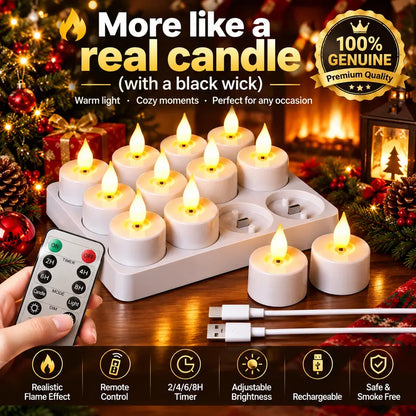 Realistic Rechargeable Flameless Tea Light Candles