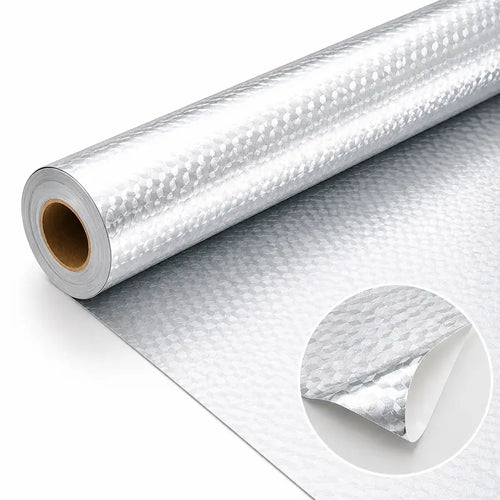 Heavy-Duty Peel-and-Stick Aluminum Foil Wallpaper for Oil-Proof & Heat-Resistant Kitchen Backsplash Protection