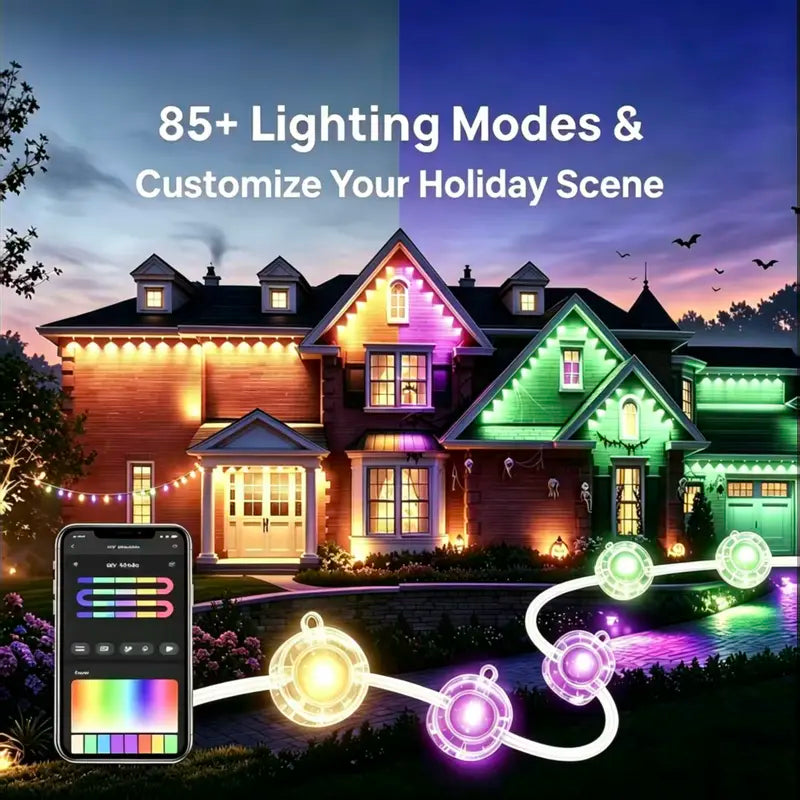 Transform Homes With Vivid RGBIC Outdoor Eave Lights